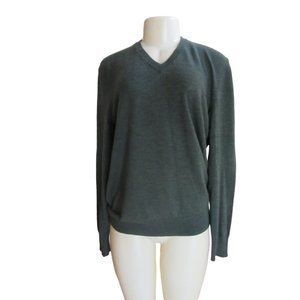 Jos A Banks Men's Green Merino Wool Pullover Long Sleeve Sweater Size M